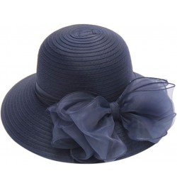 Women's Church Fascinator Bridal Tea Party Wedding Hat Running Hats Navy-10 $7.16 Sun Hats