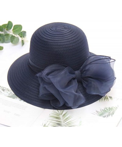 Women's Church Fascinator Bridal Tea Party Wedding Hat Running Hats Navy-10 $7.16 Sun Hats