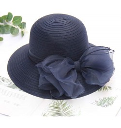 Women's Church Fascinator Bridal Tea Party Wedding Hat Running Hats Navy-10 $7.16 Sun Hats