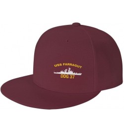 USS Farragut DDG 37 DLG 6 Flag Baseball Caps Denim Hats Cowboy Knit hat Fisherman's hat Dark Red $15.54 Baseball Caps