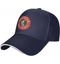 Black Chipotle Mexican Grill Unisex Classic Hat Adjustable Fashion Casquette for Men Women Navy Blue $11.19 Baseball Caps