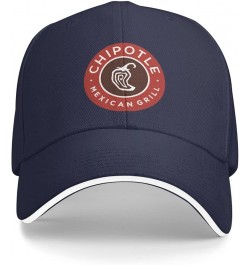 Black Chipotle Mexican Grill Unisex Classic Hat Adjustable Fashion Casquette for Men Women Navy Blue $11.19 Baseball Caps