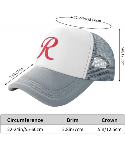 Tacoma Rainiers Breathable Mesh Hat with Team Logo Fashion Trucker Hats Adjustable Baseball Cap Gray $12.06 Baseball Caps