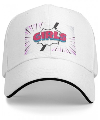 Girls Baseball Cap Sandwich Brim Hats for Men Women Adjustable Caps White $11.70 Baseball Caps