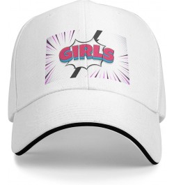 Girls Baseball Cap Sandwich Brim Hats for Men Women Adjustable Caps White $11.70 Baseball Caps