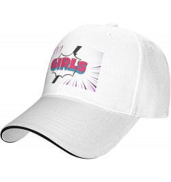 Girls Baseball Cap Sandwich Brim Hats for Men Women Adjustable Caps White $11.70 Baseball Caps