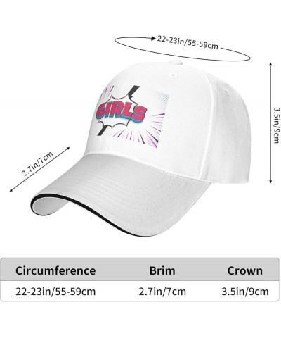 Girls Baseball Cap Sandwich Brim Hats for Men Women Adjustable Caps White $11.70 Baseball Caps