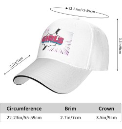 Girls Baseball Cap Sandwich Brim Hats for Men Women Adjustable Caps White $11.70 Baseball Caps