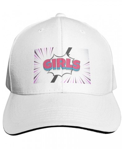 Girls Baseball Cap Sandwich Brim Hats for Men Women Adjustable Caps White $11.70 Baseball Caps