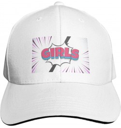 Girls Baseball Cap Sandwich Brim Hats for Men Women Adjustable Caps White $11.70 Baseball Caps