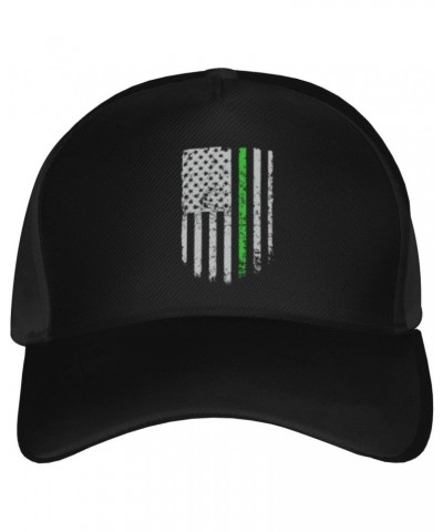 Thin Green Line with USA Flag Baseball Cap Men's and Women's Baseball Hat Adjustable Casual Outdoor Breathable Caps Truck Dri...