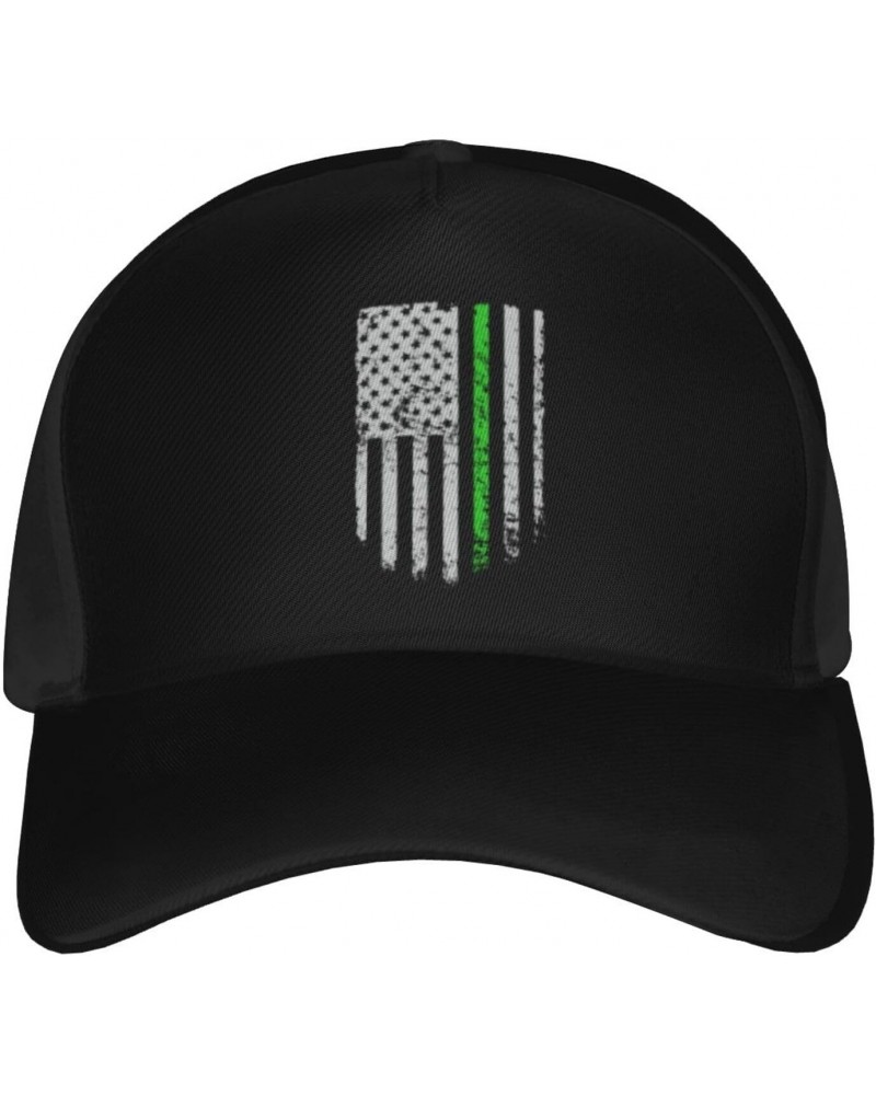 Thin Green Line with USA Flag Baseball Cap Men's and Women's Baseball Hat Adjustable Casual Outdoor Breathable Caps Truck Dri...