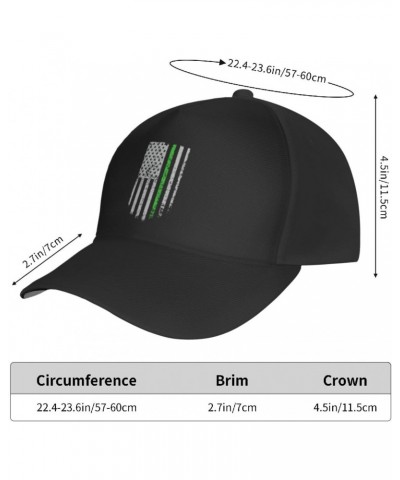 Thin Green Line with USA Flag Baseball Cap Men's and Women's Baseball Hat Adjustable Casual Outdoor Breathable Caps Truck Dri...