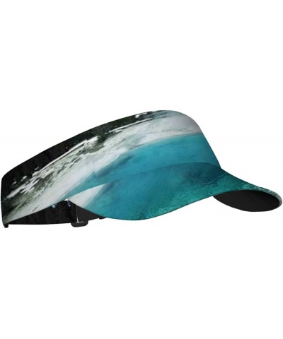 2024 Sun Sports Visor Men Women,Adjustable Empty Top Hat Blue White_2 $19.25 Visors