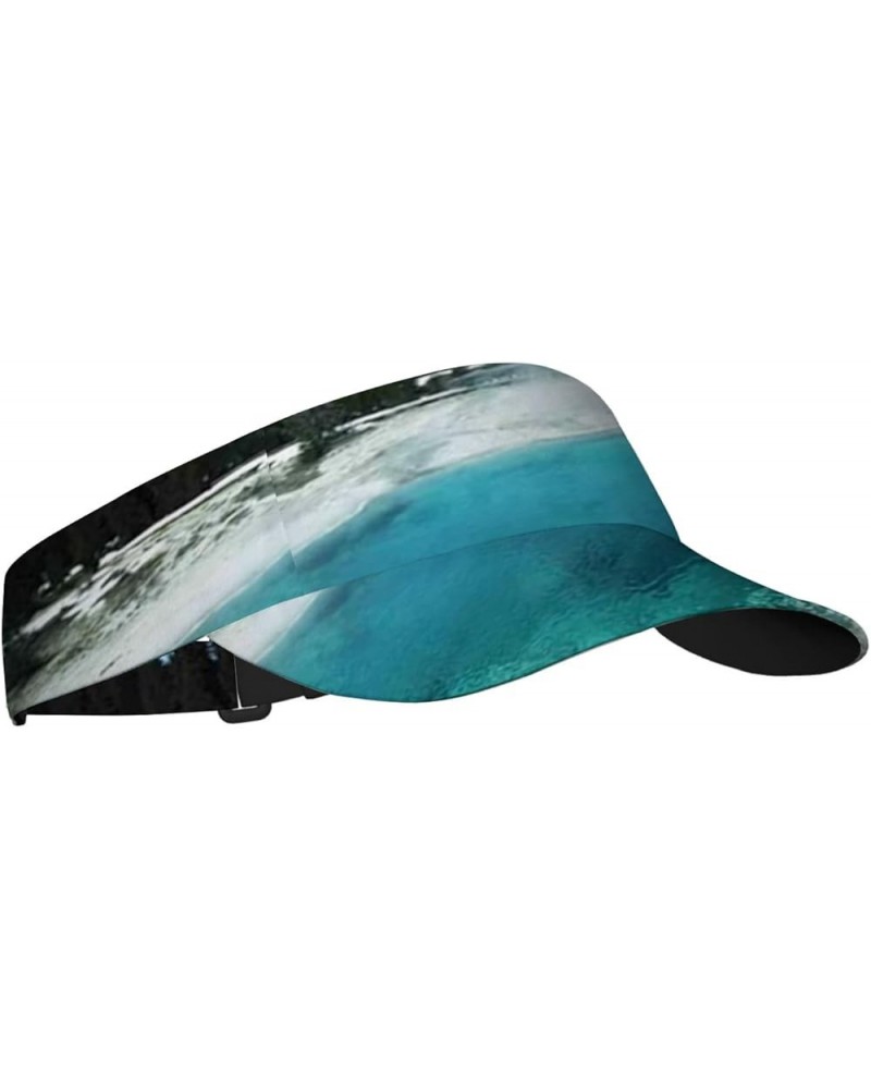 2024 Sun Sports Visor Men Women,Adjustable Empty Top Hat Blue White_2 $19.25 Visors