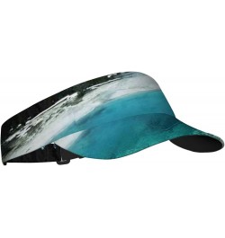 2024 Sun Sports Visor Men Women,Adjustable Empty Top Hat Blue White_2 $19.25 Visors