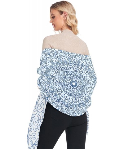 Scarf for Women Blue Mandala Scarf Warm Scarves Large Shawl Wrap Gifts for Mom $14.24 Scarves