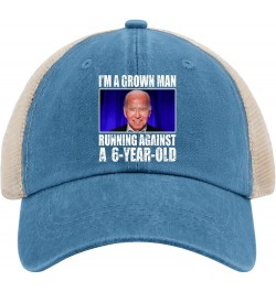 I'm A Grown Man Running Against A 6-Year-Old Hats Vote Hats for Womens Men AllBlack Sun Hats Vintage Hat Lake Blue $13.33 Cow...