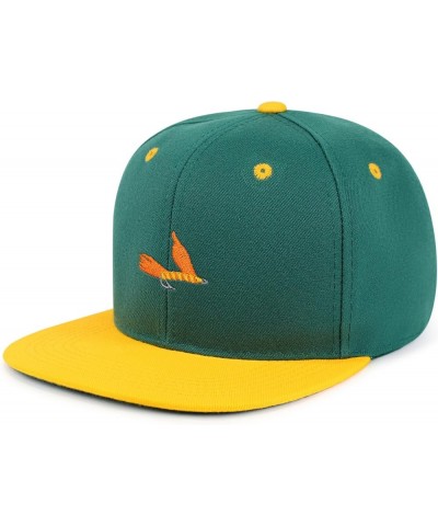 Lake Fishing Jig Hip-Hop Snapback Hat Embroidered Baseball Cap Fisherman Fish 50. Green/Yellow $13.24 Baseball Caps