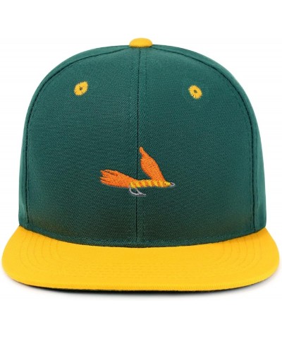 Lake Fishing Jig Hip-Hop Snapback Hat Embroidered Baseball Cap Fisherman Fish 50. Green/Yellow $13.24 Baseball Caps