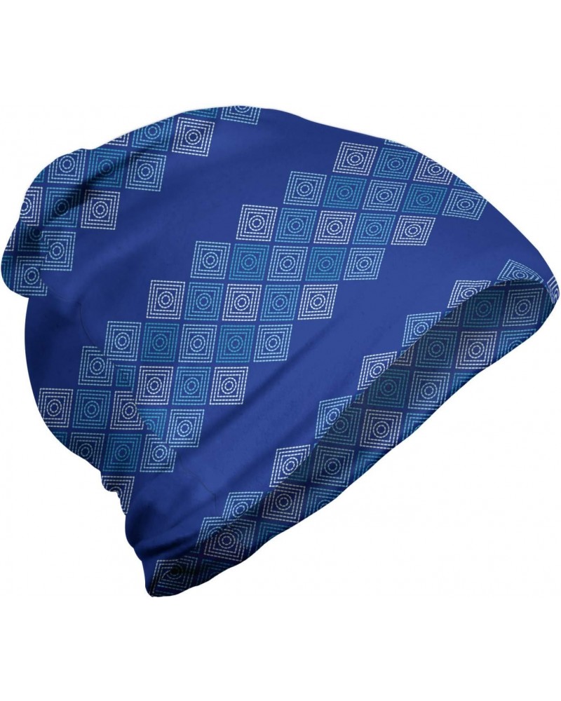 Unisex Beanie, Diagonal Squares Motif, Hiking Outdoors $14.57 Skullies & Beanies