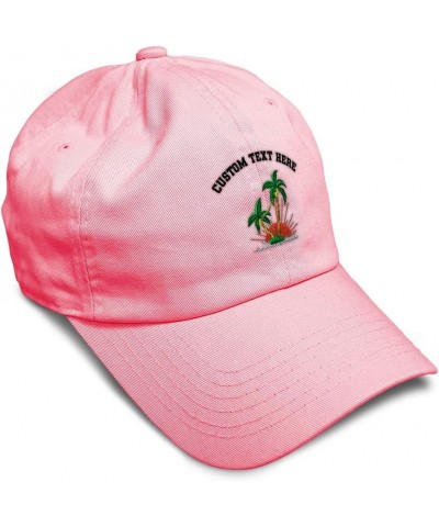 Soft Baseball Cap Tropical Sun Set Embroidery Cotton Dad Hats for Men & Women Coral Personalized Text Here $13.92 Baseball Caps