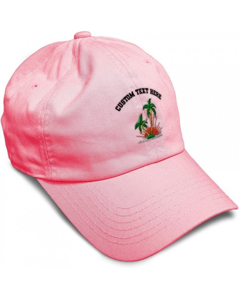 Soft Baseball Cap Tropical Sun Set Embroidery Cotton Dad Hats for Men & Women Coral Personalized Text Here $13.92 Baseball Caps