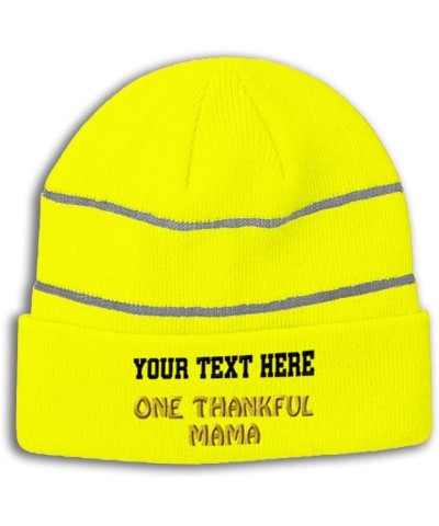 CustomReflective Beanie 1 Thankful Mama Blessed Family E High Visibility Running Gear for Men & Women 1 Size Neon Yellow Pers...