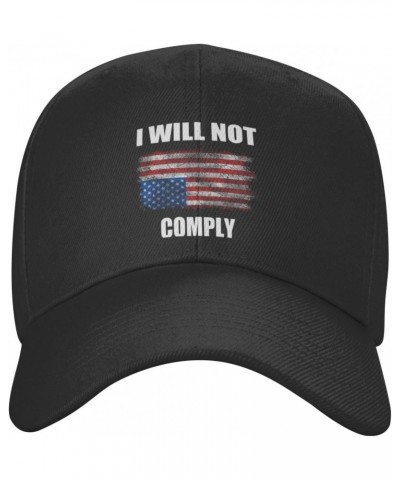 Upside Down American I Will Not Comply Classic Duckbill Caps for Stylish Sun Protection Black $11.41 Baseball Caps