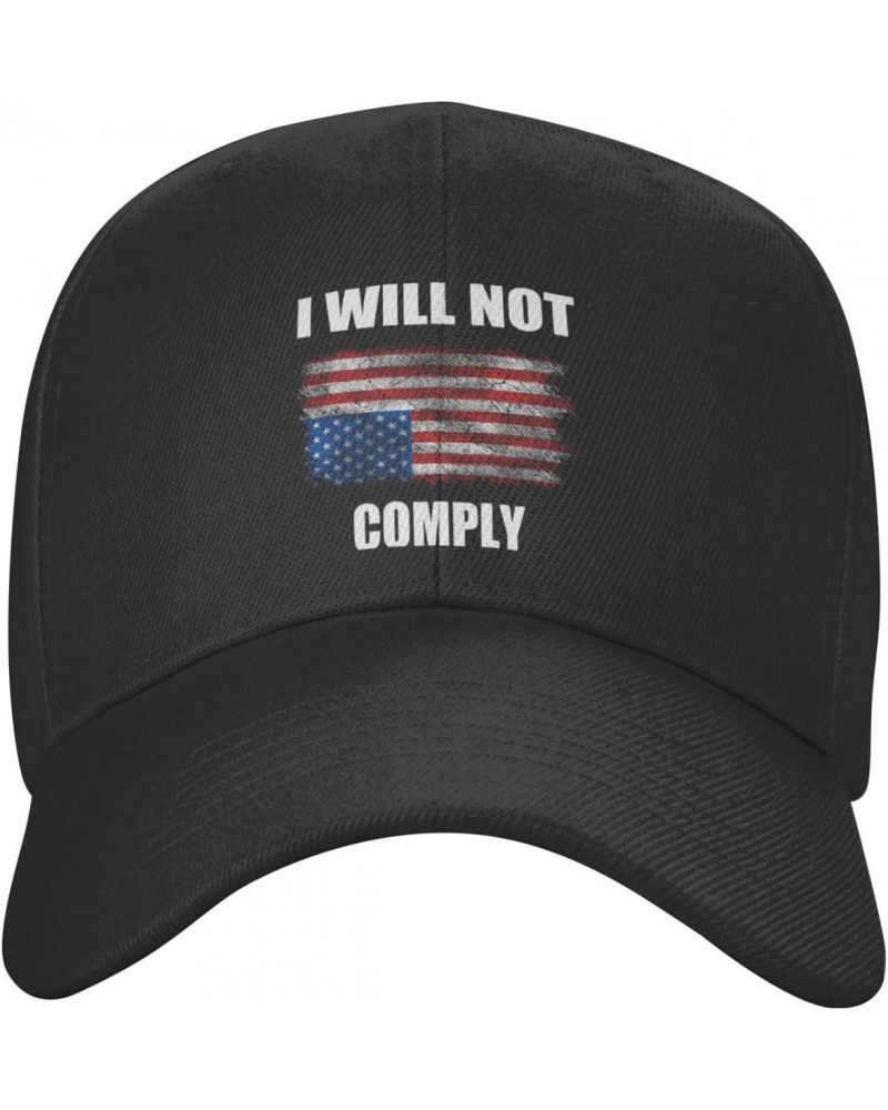 Upside Down American I Will Not Comply Classic Duckbill Caps for Stylish Sun Protection Black $11.41 Baseball Caps