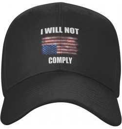 Upside Down American I Will Not Comply Classic Duckbill Caps for Stylish Sun Protection Black $11.41 Baseball Caps