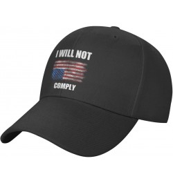 Upside Down American I Will Not Comply Classic Duckbill Caps for Stylish Sun Protection Black $11.41 Baseball Caps