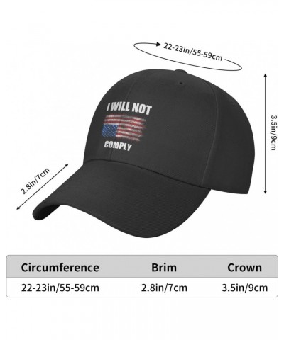 Upside Down American I Will Not Comply Classic Duckbill Caps for Stylish Sun Protection Black $11.41 Baseball Caps