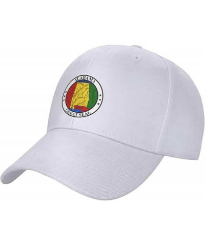 Seal of Alabama Baseball Cap for Men Women Classic Adjustable Golf Dad Hat White $12.61 Baseball Caps