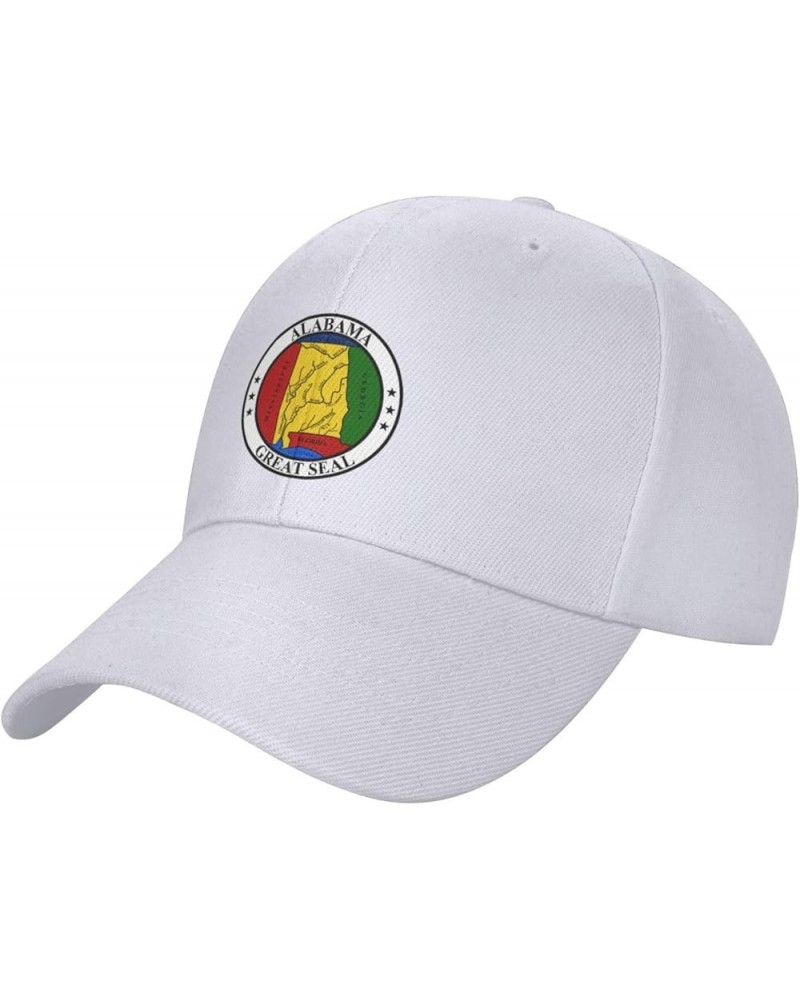 Seal of Alabama Baseball Cap for Men Women Classic Adjustable Golf Dad Hat White $12.61 Baseball Caps