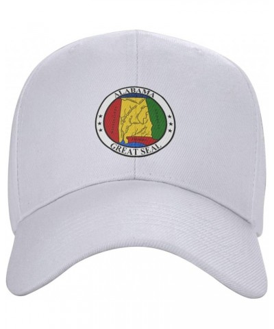 Seal of Alabama Baseball Cap for Men Women Classic Adjustable Golf Dad Hat White $12.61 Baseball Caps