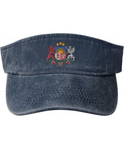 Coat of arms of Latvia Sun Hat Sun Visor Hats for Women Men Baseball Cap Golf Hats Navy Blue $13.49 Visors