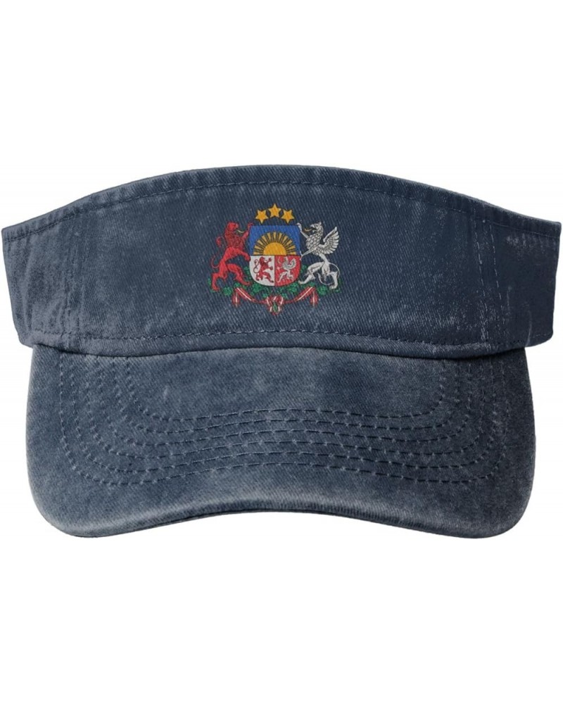 Coat of arms of Latvia Sun Hat Sun Visor Hats for Women Men Baseball Cap Golf Hats Navy Blue $13.49 Visors