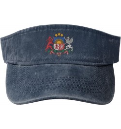 Coat of arms of Latvia Sun Hat Sun Visor Hats for Women Men Baseball Cap Golf Hats Navy Blue $13.49 Visors