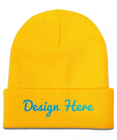 Personalized Hat Add Picture/Text/Logo for Men Women Black Yellow $10.63 Skullies & Beanies