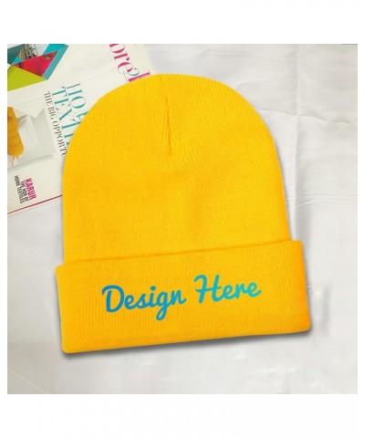 Personalized Hat Add Picture/Text/Logo for Men Women Black Yellow $10.63 Skullies & Beanies