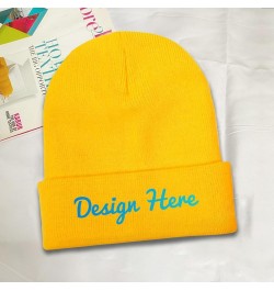 Personalized Hat Add Picture/Text/Logo for Men Women Black Yellow $10.63 Skullies & Beanies