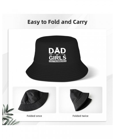 Dad of Girls-Outnumbered Happy Father's Day Bucket Hat Womens Fisherman Hat Sun Cap Funny Hat Gift Black $9.42 Bucket Hats