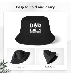 Dad of Girls-Outnumbered Happy Father's Day Bucket Hat Womens Fisherman Hat Sun Cap Funny Hat Gift Black $9.42 Bucket Hats