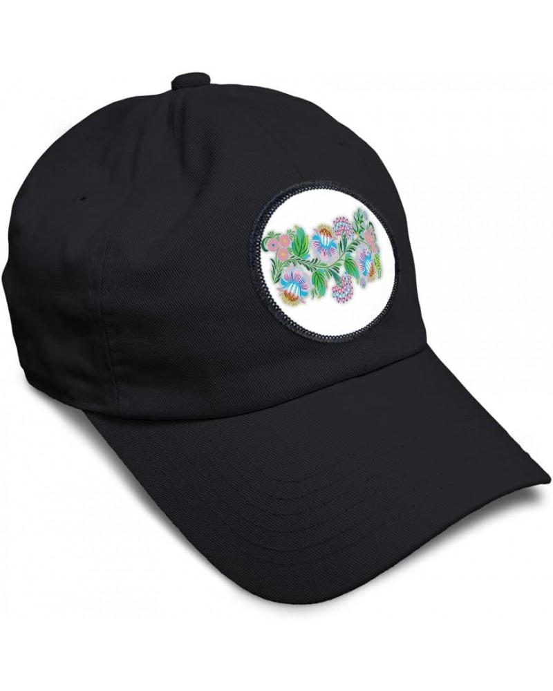 Soft Baseball Cap Colorful Flowers Vintage Look U Botanical & Flowers Botanical Black Circle Patch $13.23 Baseball Caps