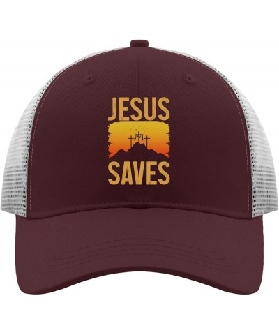 Sun hat Cross Jesus Saves Baseball Cap Women Music hat Gifts for Him Golf Hats Suitable for Summer Casual Chestnut Red $9.68 ...