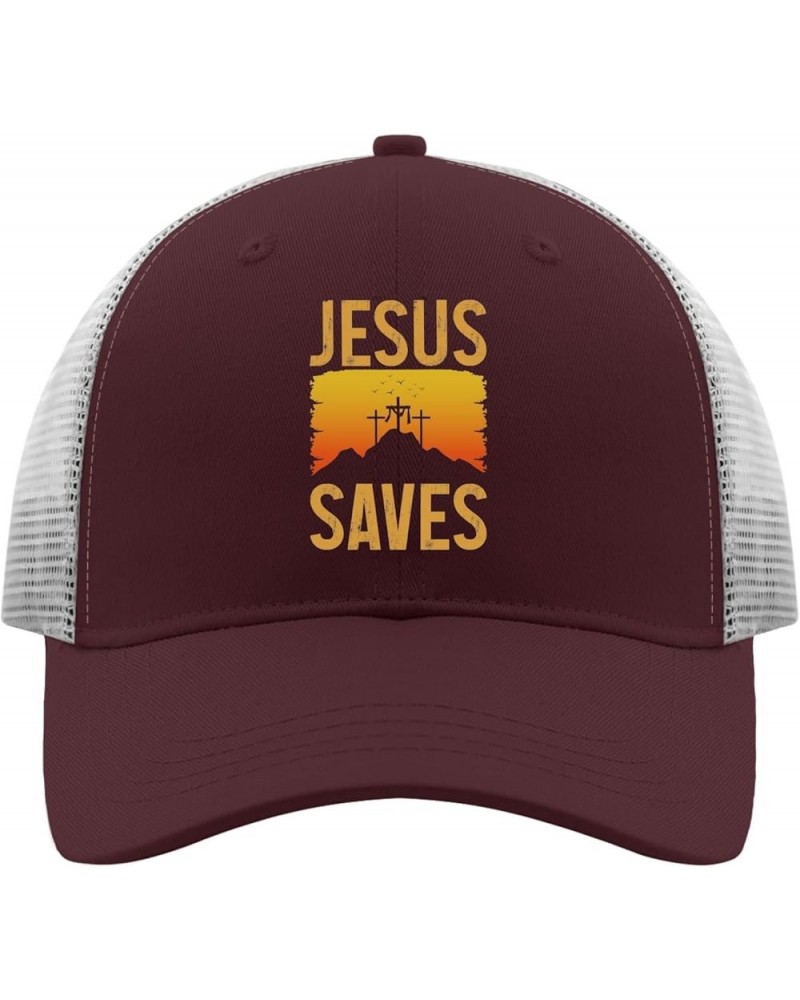 Sun hat Cross Jesus Saves Baseball Cap Women Music hat Gifts for Him Golf Hats Suitable for Summer Casual Chestnut Red $9.68 ...