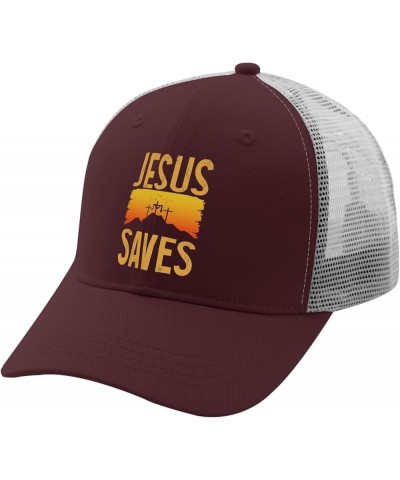 Sun hat Cross Jesus Saves Baseball Cap Women Music hat Gifts for Him Golf Hats Suitable for Summer Casual Chestnut Red $9.68 ...