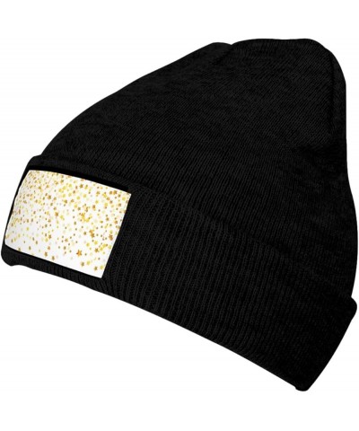 Sparsed Dreamy Stars and Spots Print Multi-Purpose Knitted Hat Unisex Winter Warm Hat, Outdoor Or Daily Wear,Soft Warm Black ...