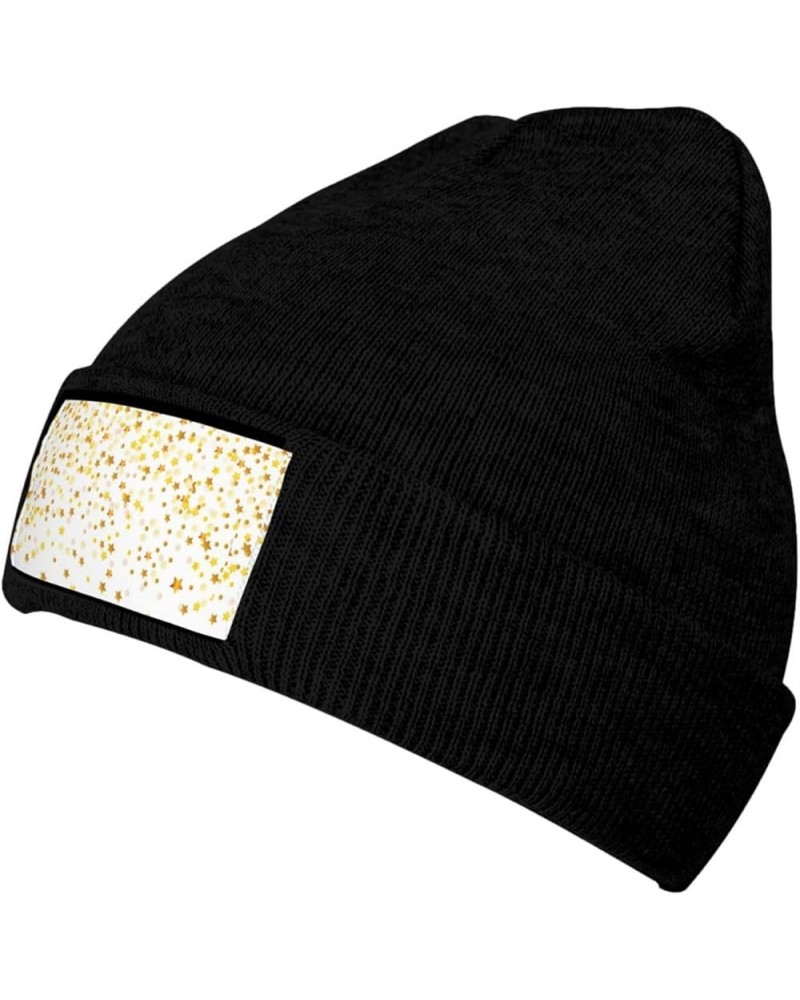 Sparsed Dreamy Stars and Spots Print Multi-Purpose Knitted Hat Unisex Winter Warm Hat, Outdoor Or Daily Wear,Soft Warm Black ...